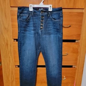 Fran Denim Iris high rise, 5 button fly skinny jeans, size 31